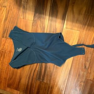 Free people Blue Ribbed Bodysuit‎ FP movement 0186